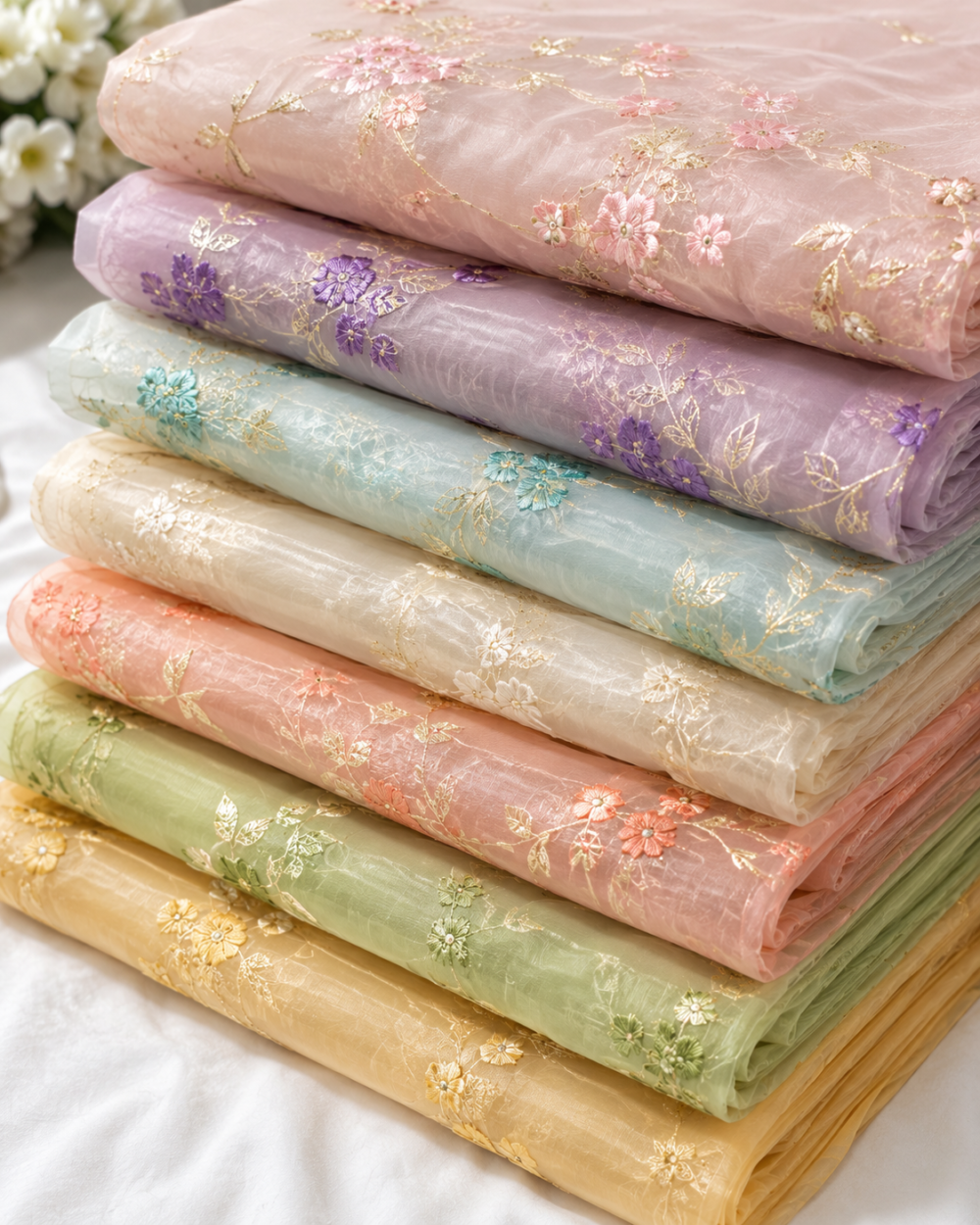 Tissue Cotton Handloom Saree with Artisanal Stepped Border